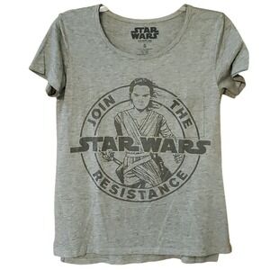 Star‎ Wars Juniors Heathered Grey Resistance Short Sleeve Shirt Size Small